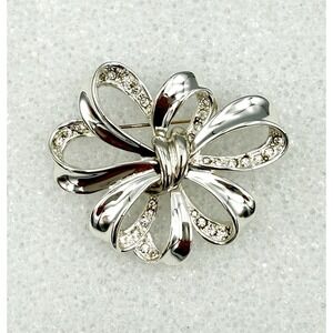 Vintage Napier Silver Plate & Crystal Bow